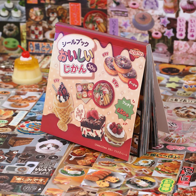 Mr. Paper 2Style 30Pcs/bag Japanese Food Sticker Book DIY Handbook Scrapbook Photo Frame Envelope Phone Case