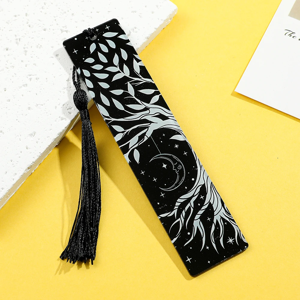 1pcs/2pcs Tree of Life Moon Tarot Element Patter Acrylic Bookmarks Student Learning Supplies Stationery Gifts Decor Gifts