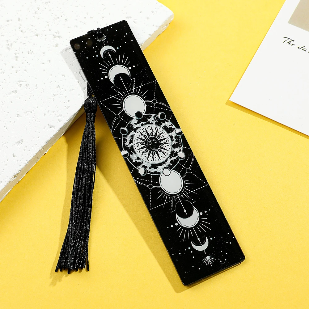 1pcs/2pcs Tree of Life Moon Tarot Element Patter Acrylic Bookmarks Student Learning Supplies Stationery Gifts Decor Gifts