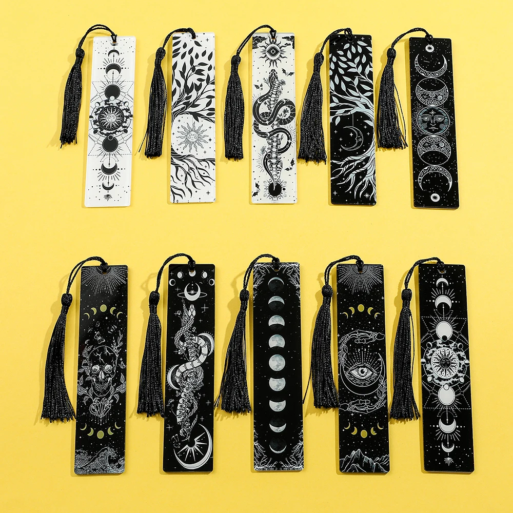 1pcs/2pcs Tree of Life Moon Tarot Element Patter Acrylic Bookmarks Student Learning Supplies Stationery Gifts Decor Gifts
