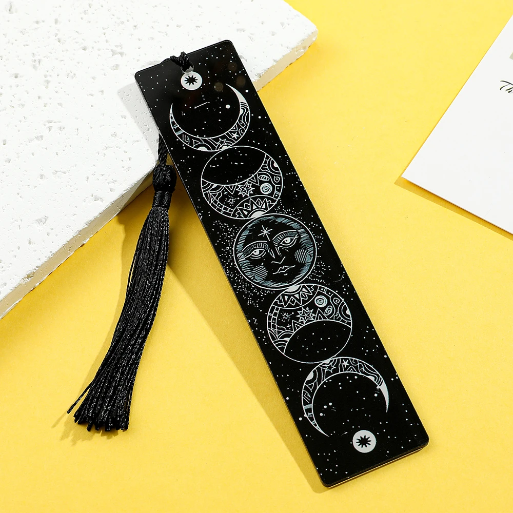 1pcs/2pcs Tree of Life Moon Tarot Element Patter Acrylic Bookmarks Student Learning Supplies Stationery Gifts Decor Gifts