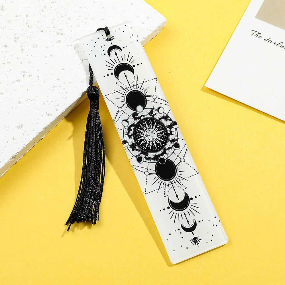 1pcs/2pcs Tree of Life Moon Tarot Element Patter Acrylic Bookmarks Student Learning Supplies Stationery Gifts Decor Gifts