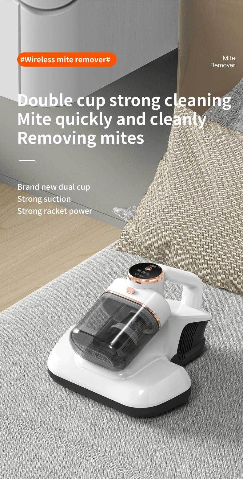 Intelligent Mite Remover Dual Cup Mite Remover Three-stage Mite Remover Bed Mounted Household Vacuum Cleaner