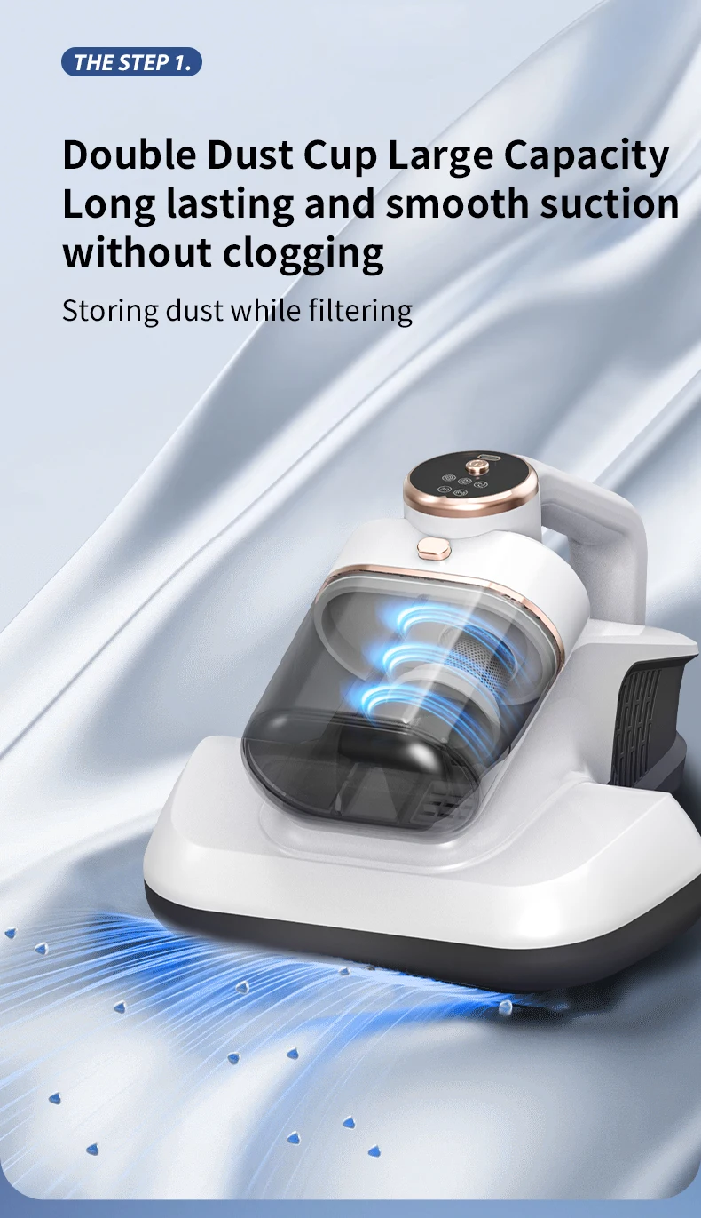 Intelligent Mite Remover Dual Cup Mite Remover Three-stage Mite Remover Bed Mounted Household Vacuum Cleaner