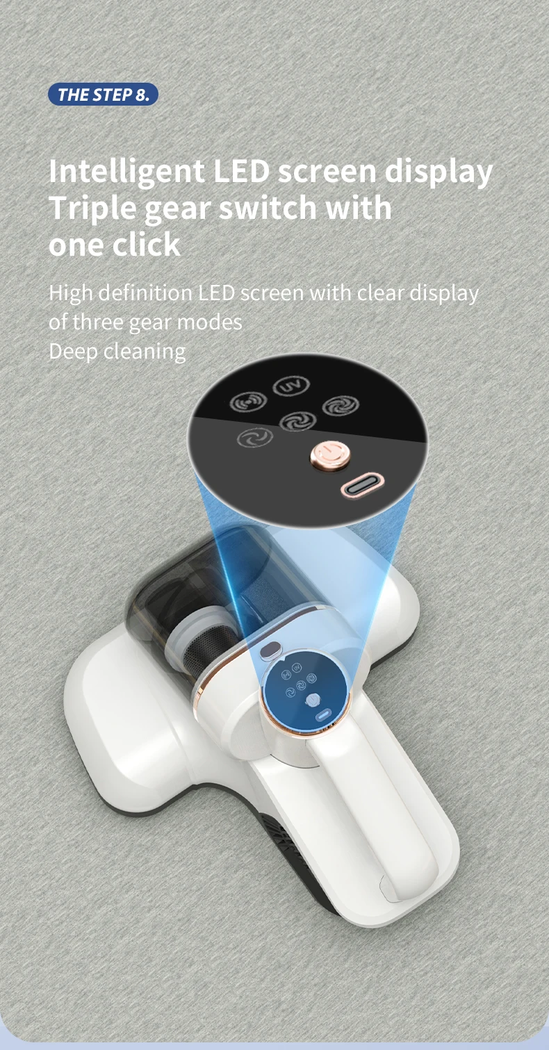 Intelligent Mite Remover Dual Cup Mite Remover Three-stage Mite Remover Bed Mounted Household Vacuum Cleaner