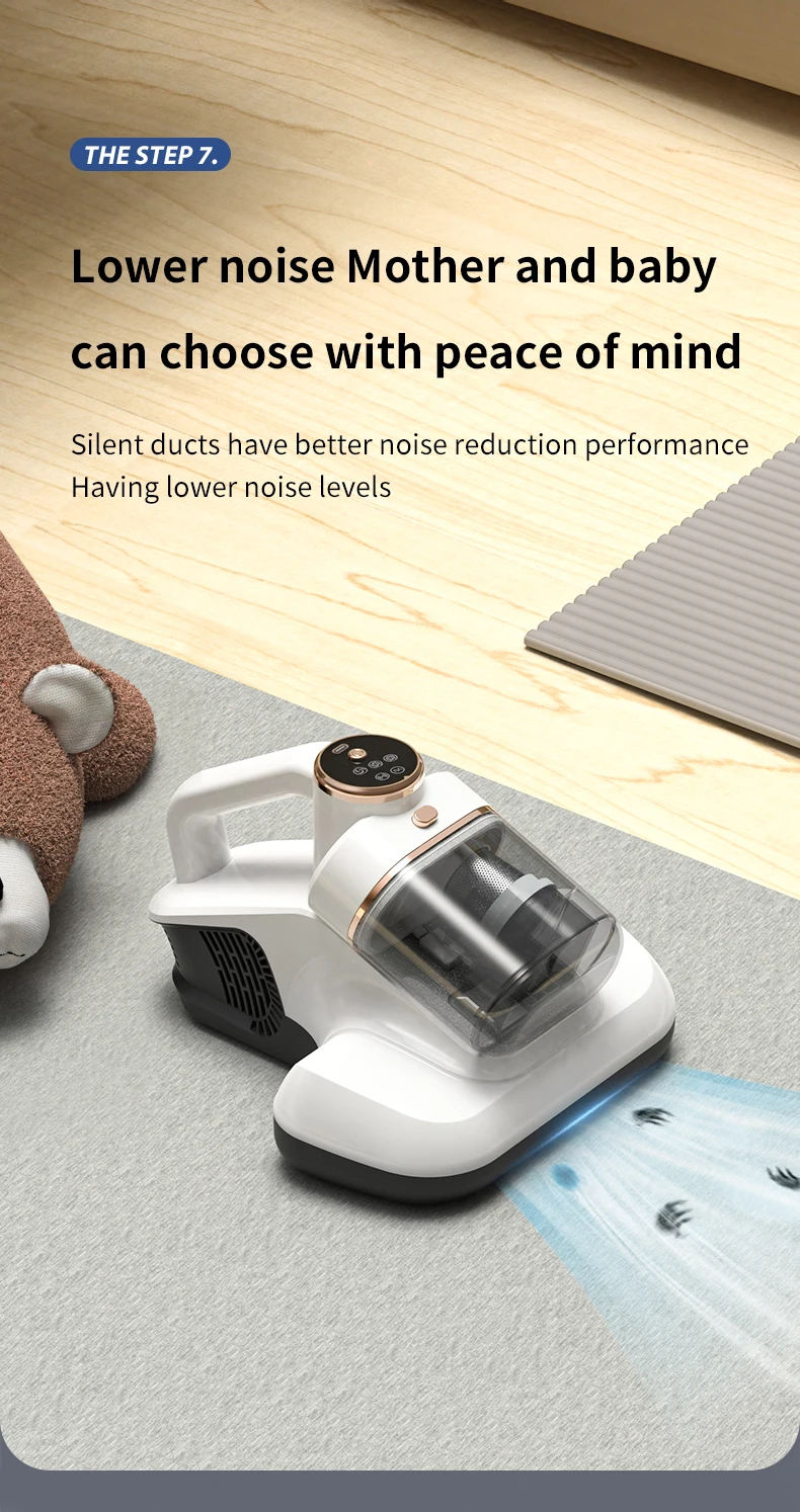 Intelligent Mite Remover Dual Cup Mite Remover Three-stage Mite Remover Bed Mounted Household Vacuum Cleaner