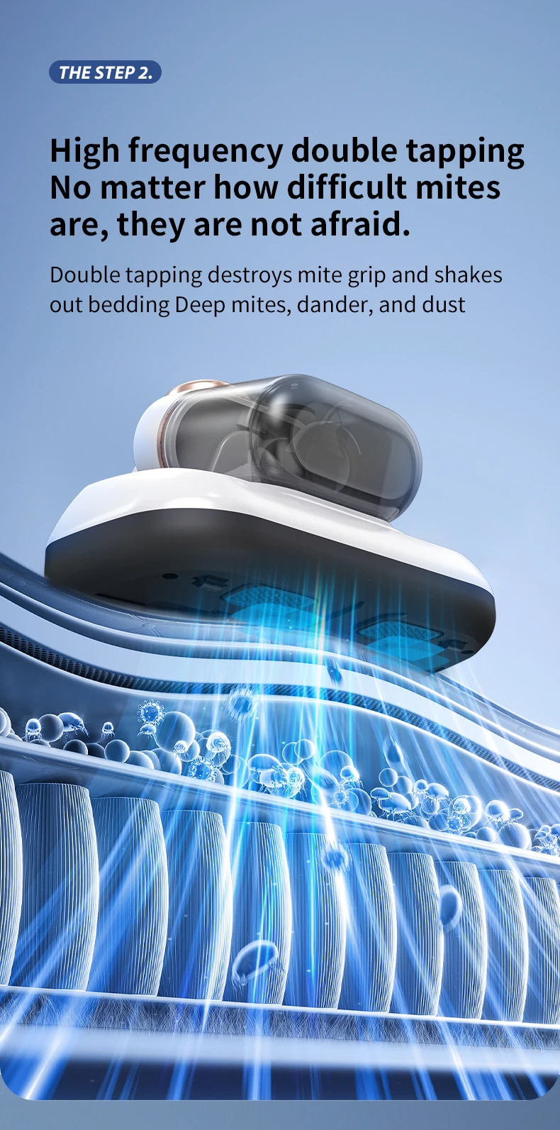 Intelligent Mite Remover Dual Cup Mite Remover Three-stage Mite Remover Bed Mounted Household Vacuum Cleaner