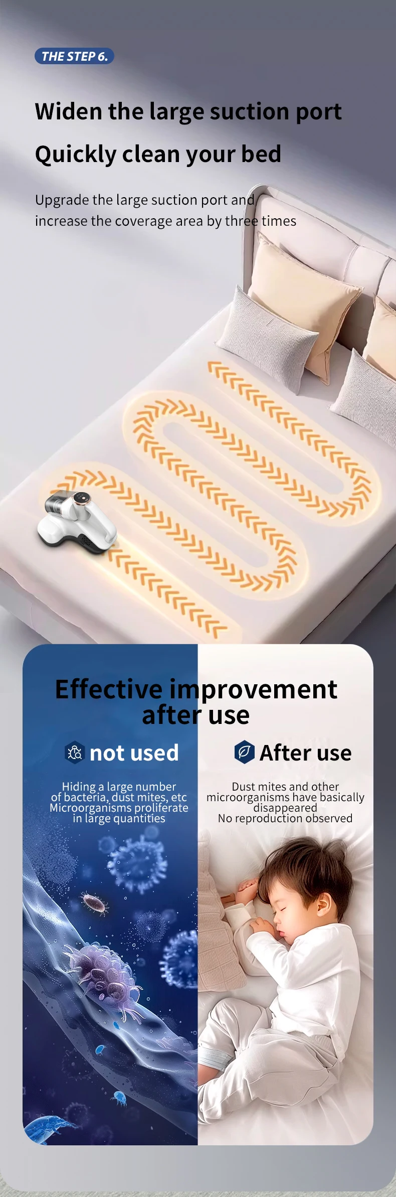 Intelligent Mite Remover Dual Cup Mite Remover Three-stage Mite Remover Bed Mounted Household Vacuum Cleaner