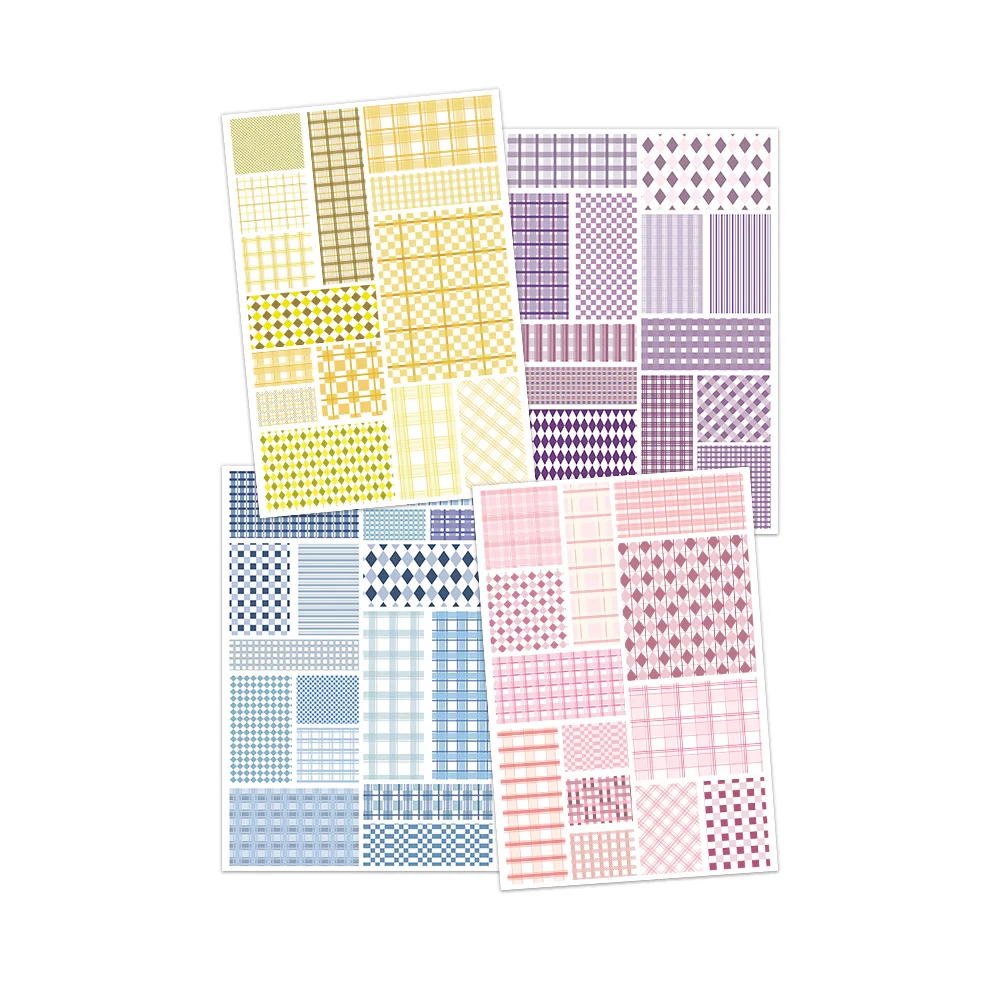 8PCS Grid Material Paper Convenience Sticker DIY Feel Free Sticker Account Material Notebook Phone Case Water Cup Waterproof