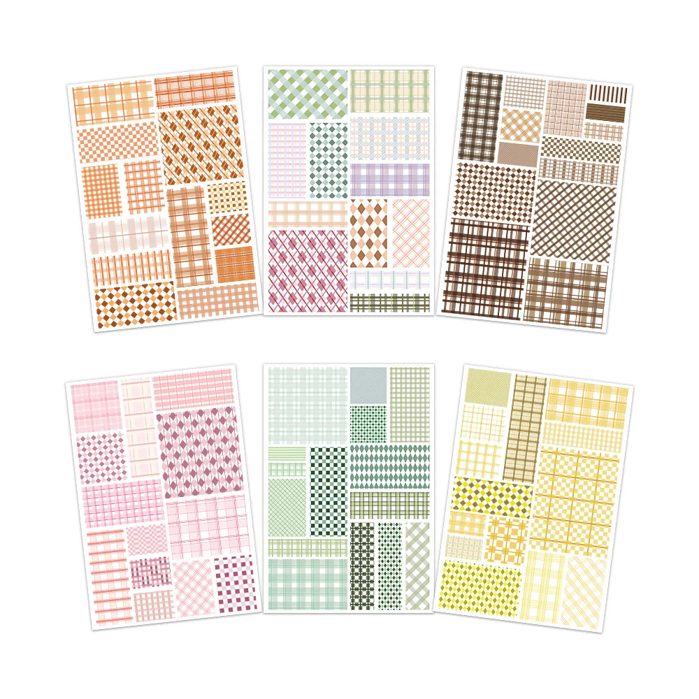8PCS Grid Material Paper Convenience Sticker DIY Feel Free Sticker Account Material Notebook Phone Case Water Cup Waterproof