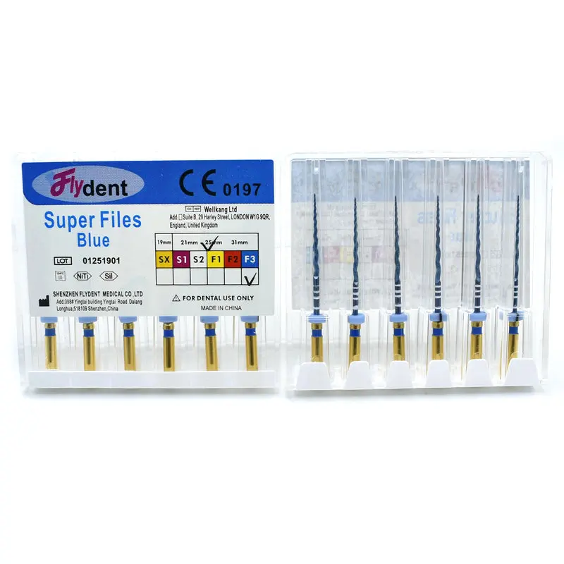 Dental Rotary Super Files Blue Files Rotary Files Niti Heat Activation Endodontic Files Use for Root Canal
