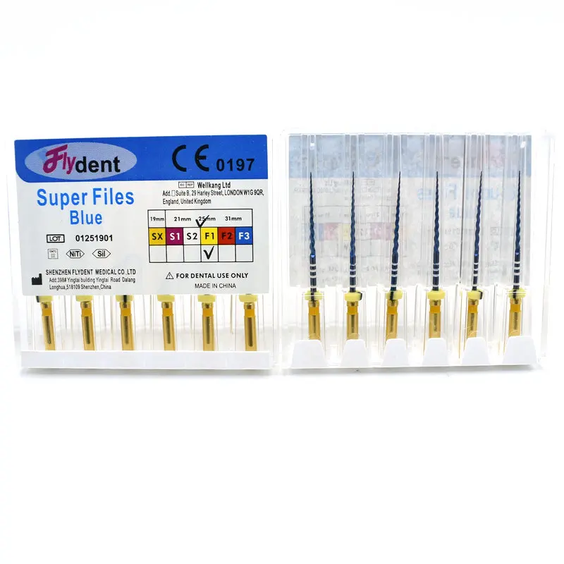 Dental Rotary Super Files Blue Files Rotary Files Niti Heat Activation Endodontic Files Use for Root Canal