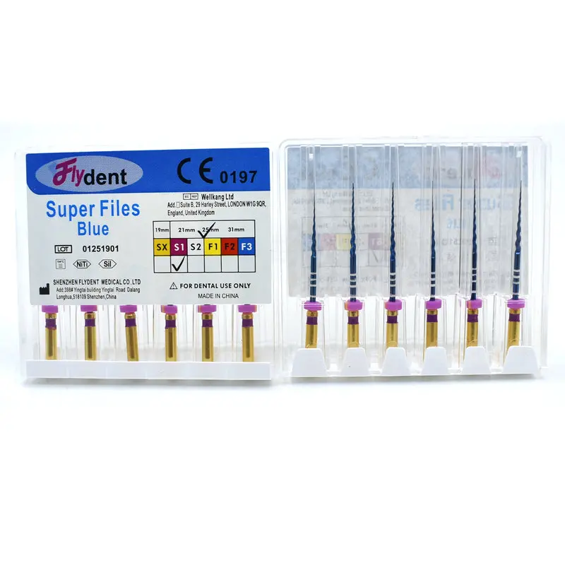 Dental Rotary Super Files Blue Files Rotary Files Niti Heat Activation Endodontic Files Use for Root Canal