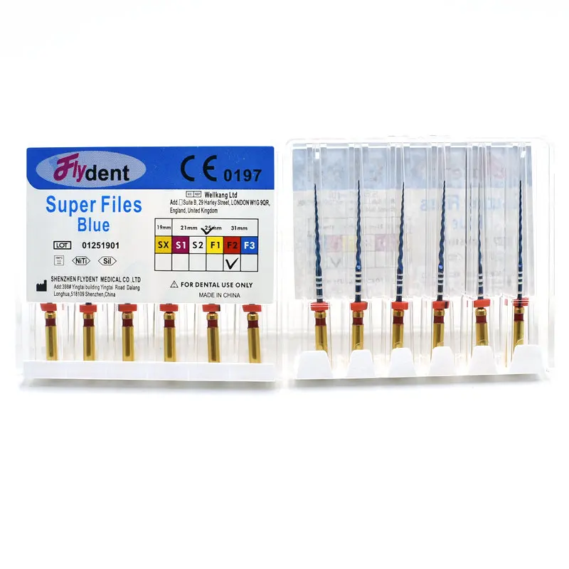 Dental Rotary Super Files Blue Files Rotary Files Niti Heat Activation Endodontic Files Use for Root Canal