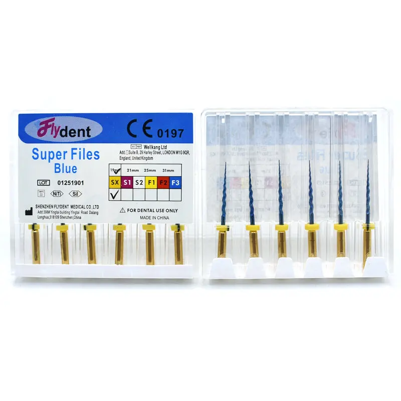 Dental Rotary Super Files Blue Files Rotary Files Niti Heat Activation Endodontic Files Use for Root Canal