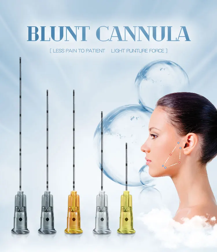 50pcs Micro Tip Blunt Cannula for Filler 18G 20G 21G 22G 23G 25G 27G 30G Disposable Sterile Nose/Lip Micro Cannula