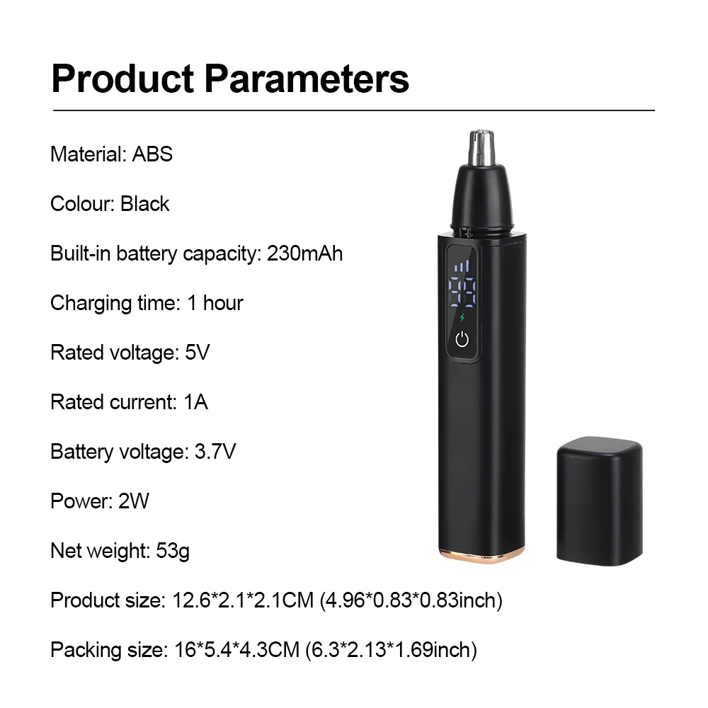 Electric Nose Hair Clipper Rechargeable Automatic Shaving Nose Trimmer Unisex Professional Washable Painless Nose Hair Trimmer