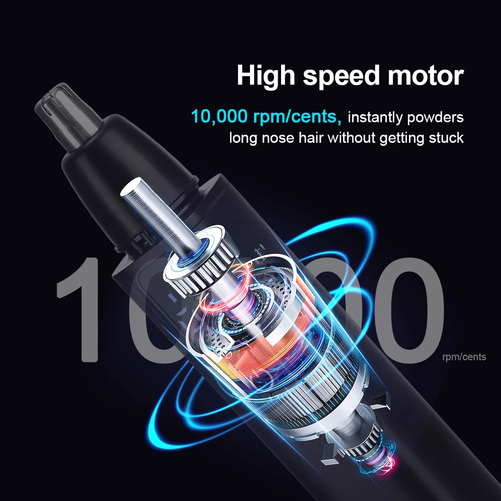 Electric Nose Hair Clipper Rechargeable Automatic Shaving Nose Trimmer Unisex Professional Washable Painless Nose Hair Trimmer