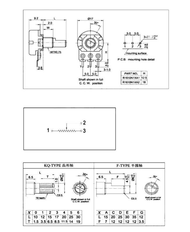 10PCS 15mm 3pin WH148 Linear Potentiometer With Nuts And Washers 1K 2K 5K 10K 20K 50K 100K 250K 500K 1M Potentiometers Kit