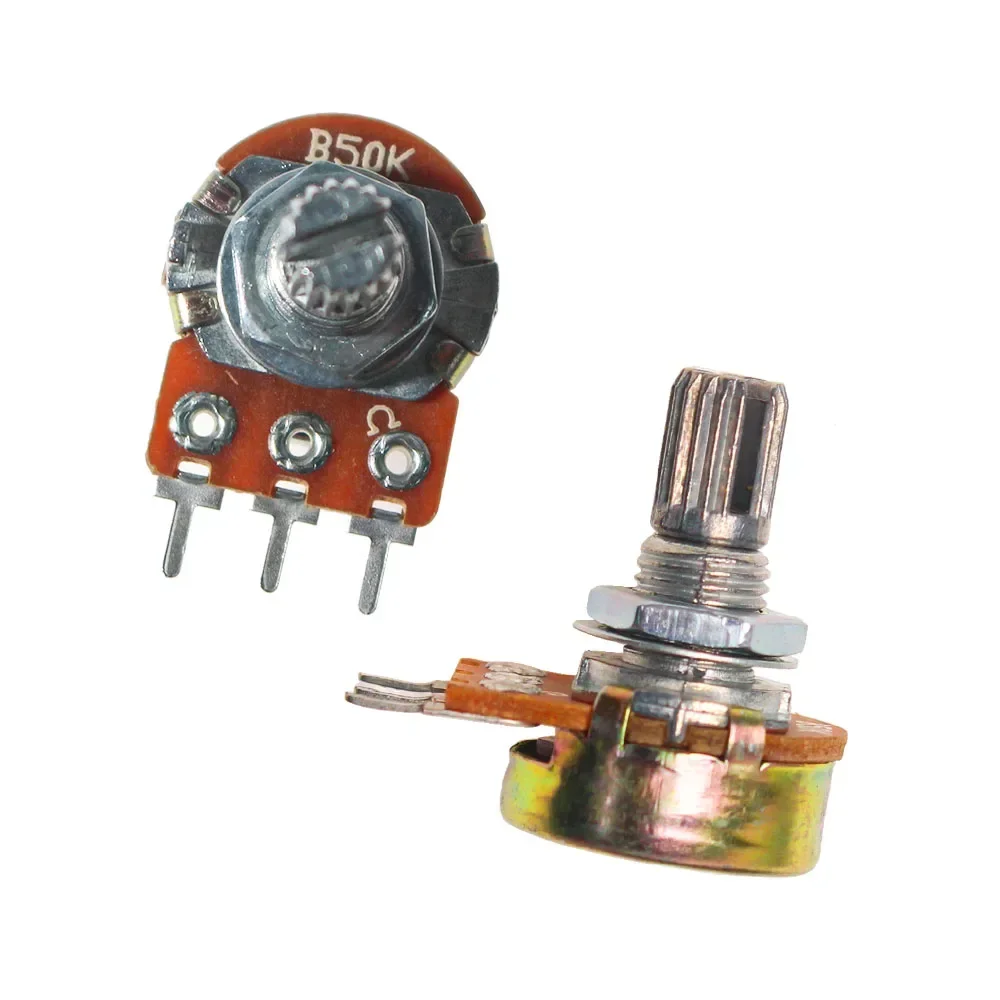 10PCS 15mm 3pin WH148 Linear Potentiometer With Nuts And Washers 1K 2K 5K 10K 20K 50K 100K 250K 500K 1M Potentiometers Kit