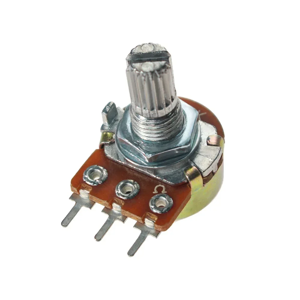 10PCS 15mm 3pin WH148 Linear Potentiometer With Nuts And Washers 1K 2K 5K 10K 20K 50K 100K 250K 500K 1M Potentiometers Kit