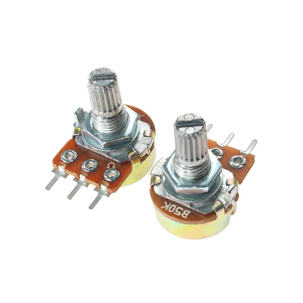 10PCS 15mm 3pin WH148 Linear Potentiometer With Nuts And Washers 1K 2K 5K 10K 20K 50K 100K 250K 500K 1M Potentiometers Kit