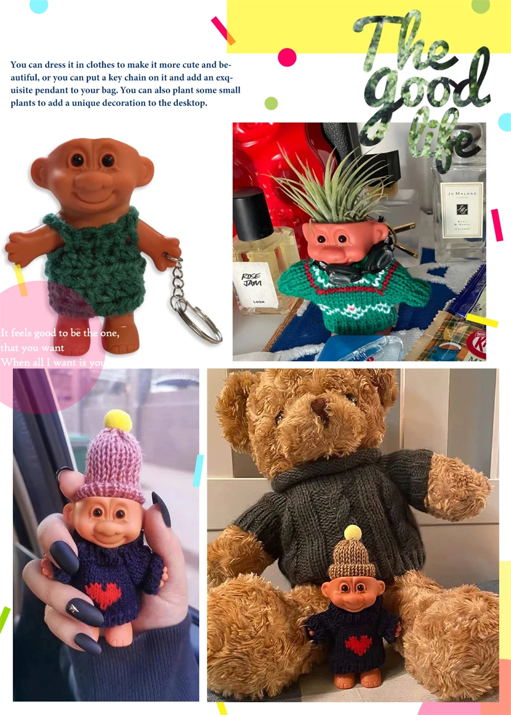 1/100pcs Portable PVC Troll Doll Protective Vintage Classic DIY Doll Decorate Light Holder Cute Troll Anti Fall Storage Case