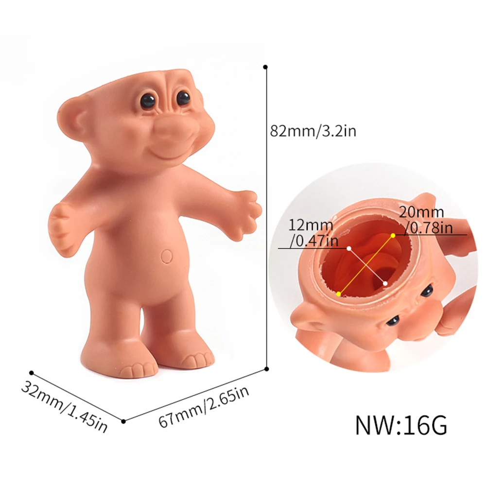 1/100pcs Portable PVC Troll Doll Protective Vintage Classic DIY Doll Decorate Light Holder Cute Troll Anti Fall Storage Case