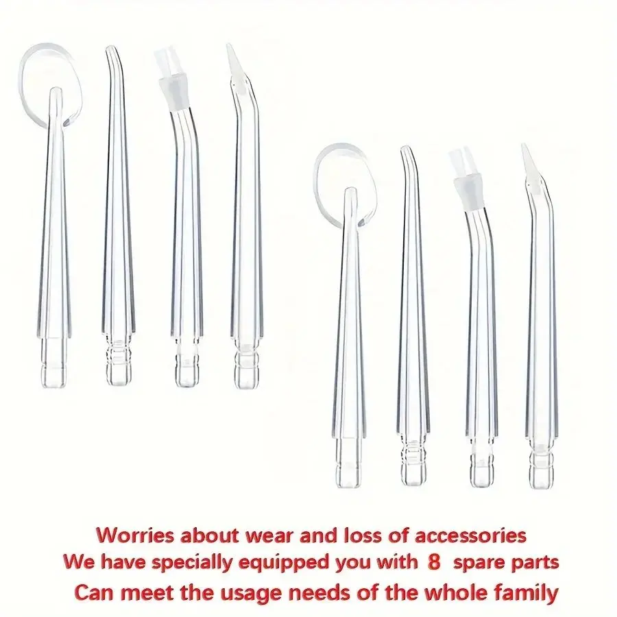 8 Pcs/Set Replaceable Oral Dental Nozzles for Oral Irrigator Dental Water Jet Water Pick Mouthwasher Flosser