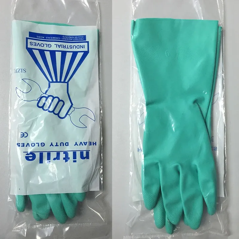 NMSAFETY Nitrile Solvent Gloves Oil Resistant Slip-Resistant Glove Chemical Household Cleaning Tools Waterproof Long Glove
