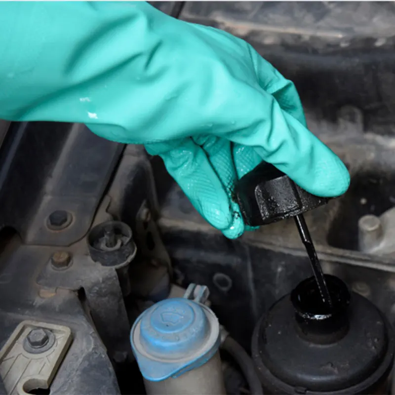 NMSAFETY Nitrile Solvent Gloves Oil Resistant Slip-Resistant Glove Chemical Household Cleaning Tools Waterproof Long Glove