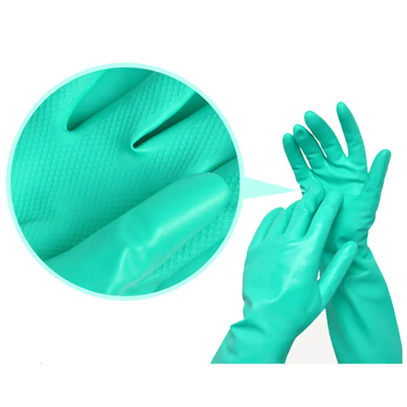 NMSAFETY Nitrile Solvent Gloves Oil Resistant Slip-Resistant Glove Chemical Household Cleaning Tools Waterproof Long Glove