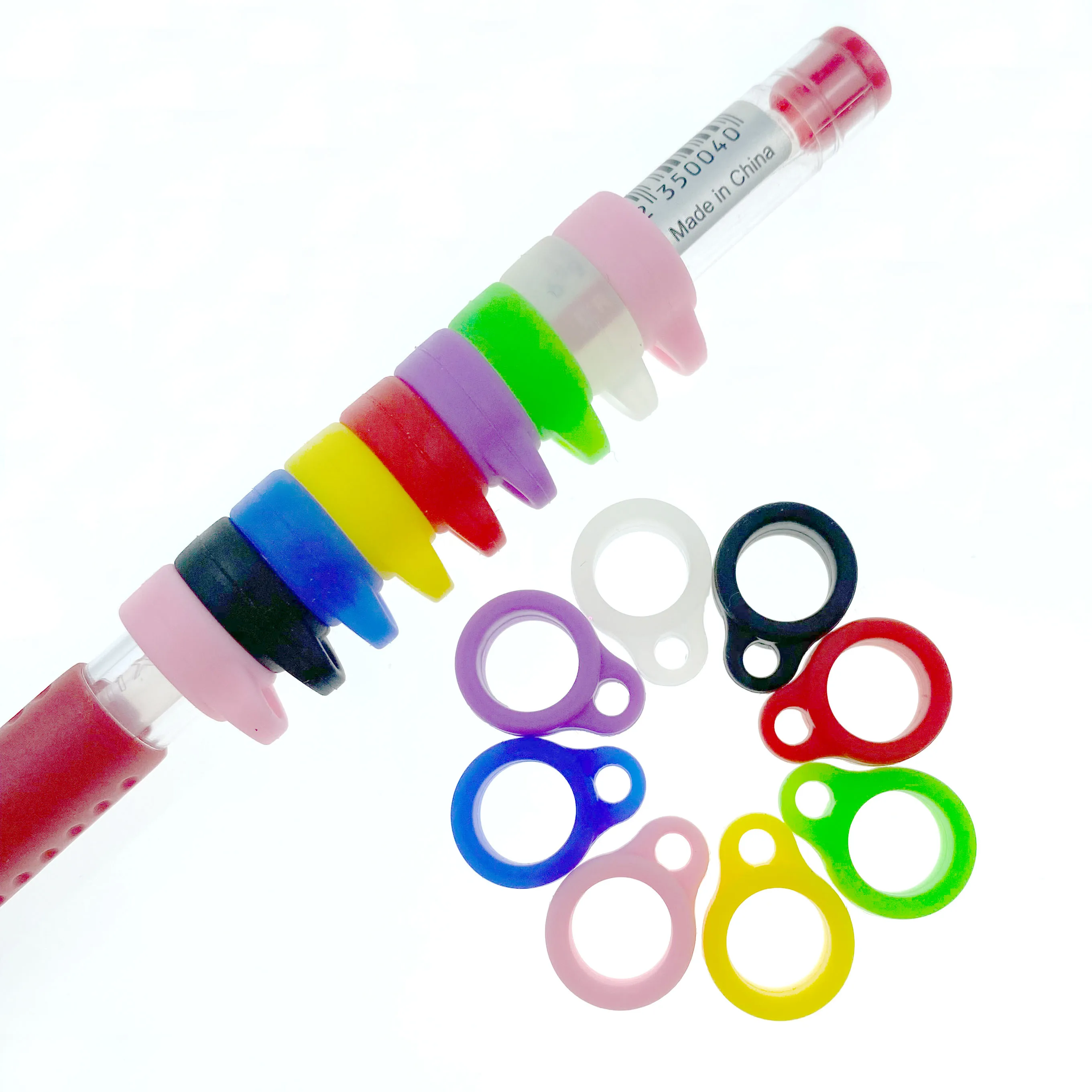 8mm Universal Anti-Lost Toothbrush Pen Necklace Lanyards Ring Portable Anti-Drop Silicone Ring Condenser Pencil Hearing Aid