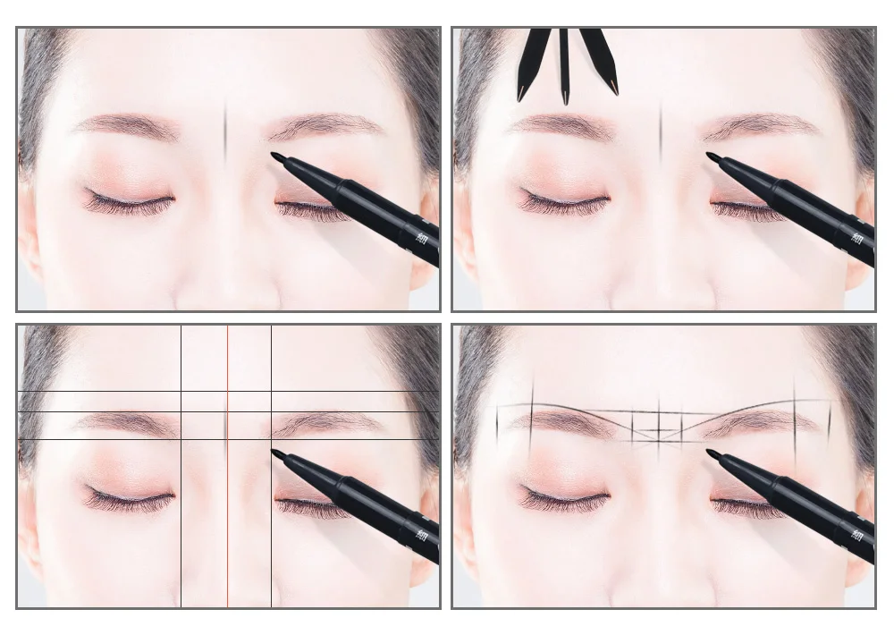 1pc Silver/Gold/Black Microblading Balance Compass Ruler Tattoo Positioning Ruler Eyebrow Design Golden Ratio Ruler Tattoo Tool