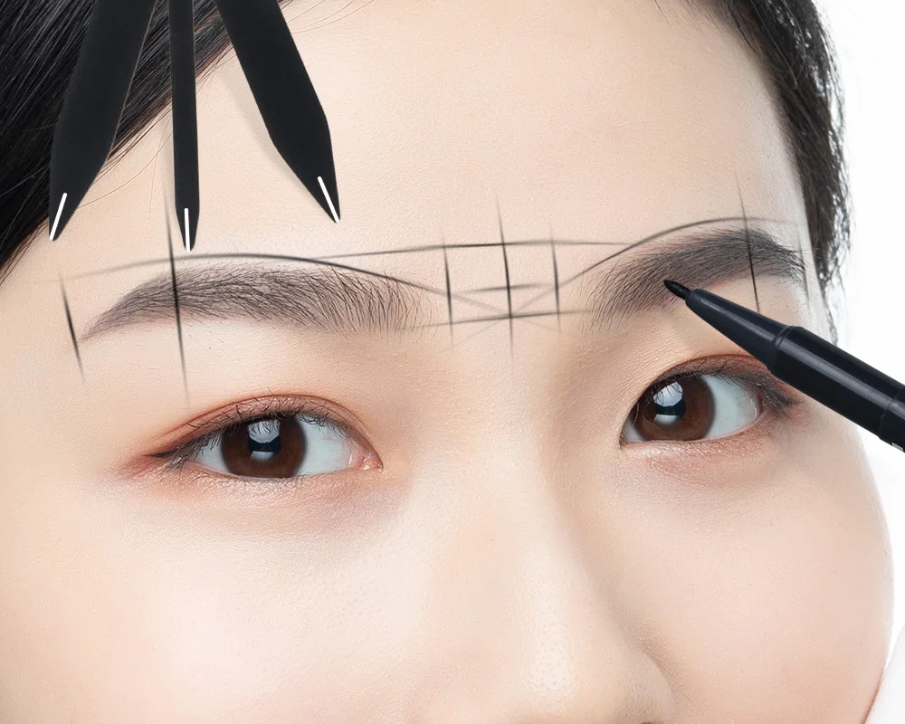 1pc Silver/Gold/Black Microblading Balance Compass Ruler Tattoo Positioning Ruler Eyebrow Design Golden Ratio Ruler Tattoo Tool