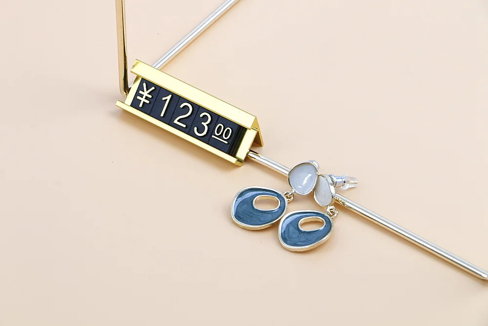 Aluminum Frame Jewelry Numeral Pricing Cube Sign Adjustable Number Price Tag Display Counter Stand Tag Label Set For Retail Shop