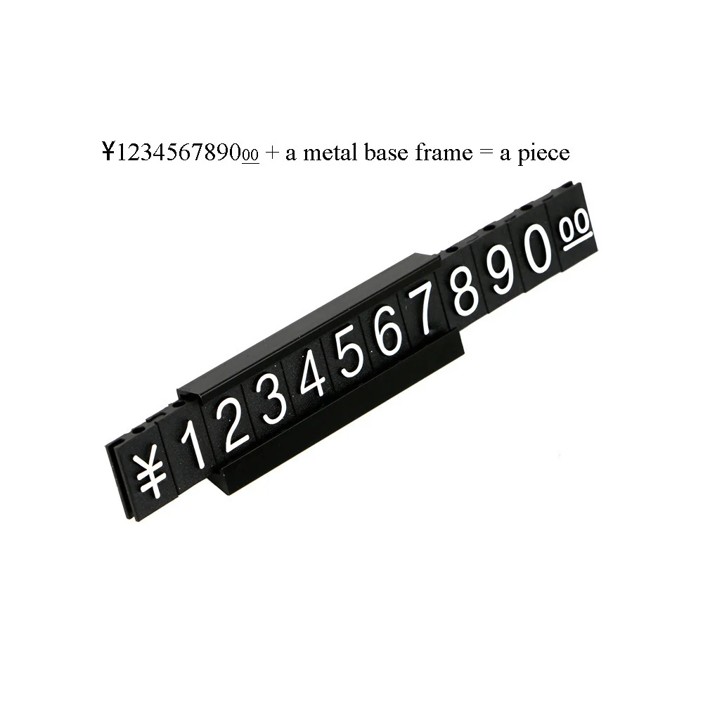 Aluminum Frame Jewelry Numeral Pricing Cube Sign Adjustable Number Price Tag Display Counter Stand Tag Label Set For Retail Shop