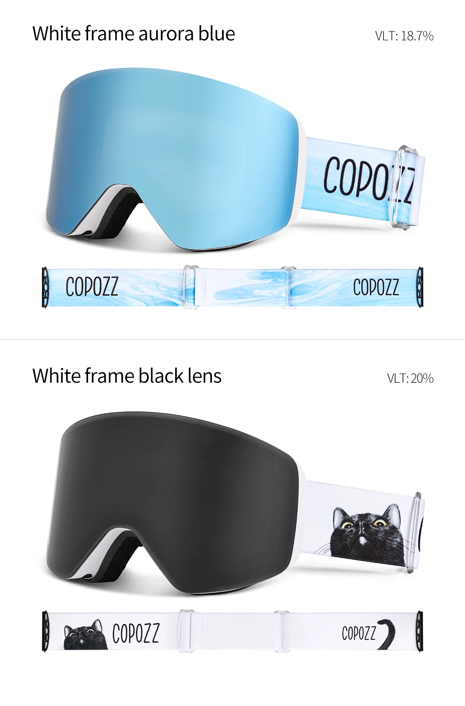 COPOZZ Professional Winter Ski Goggles Magnetic Quick-Change Double Layers Anti-Fog Snowboard Goggles Men Women Ski Equipment