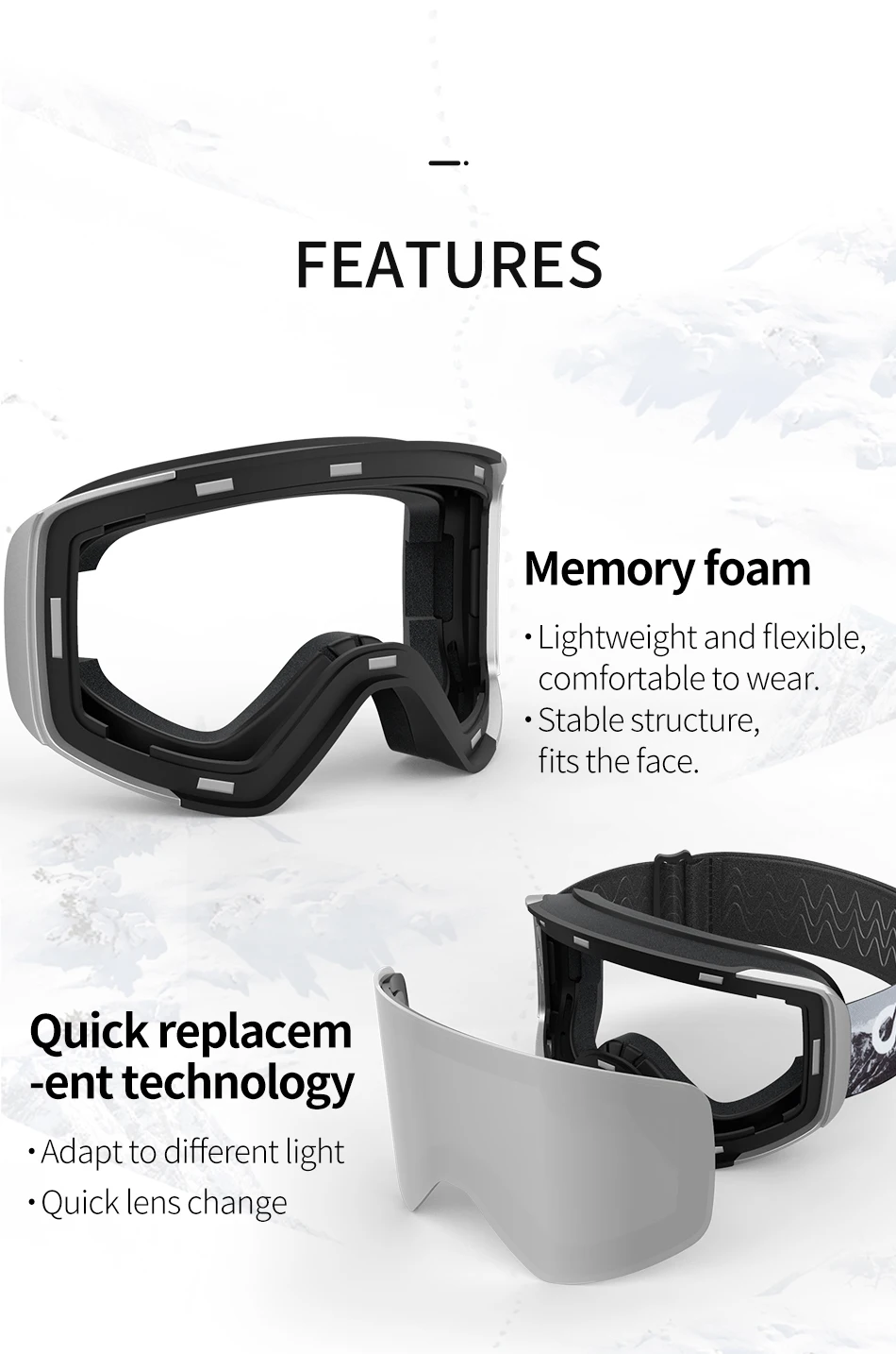 COPOZZ Professional Winter Ski Goggles Magnetic Quick-Change Double Layers Anti-Fog Snowboard Goggles Men Women Ski Equipment