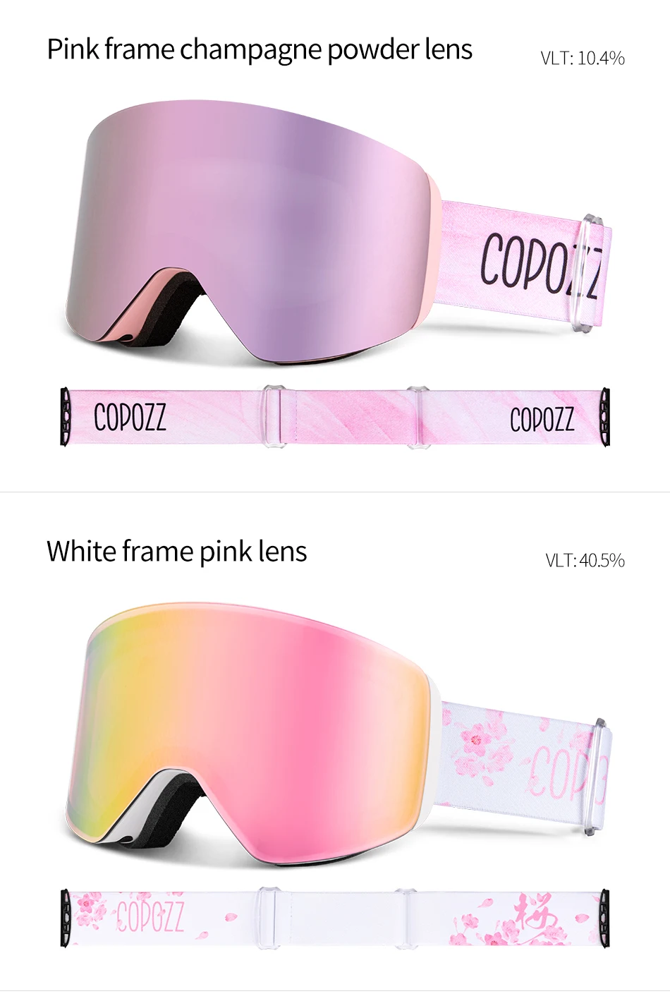 COPOZZ Professional Winter Ski Goggles Magnetic Quick-Change Double Layers Anti-Fog Snowboard Goggles Men Women Ski Equipment