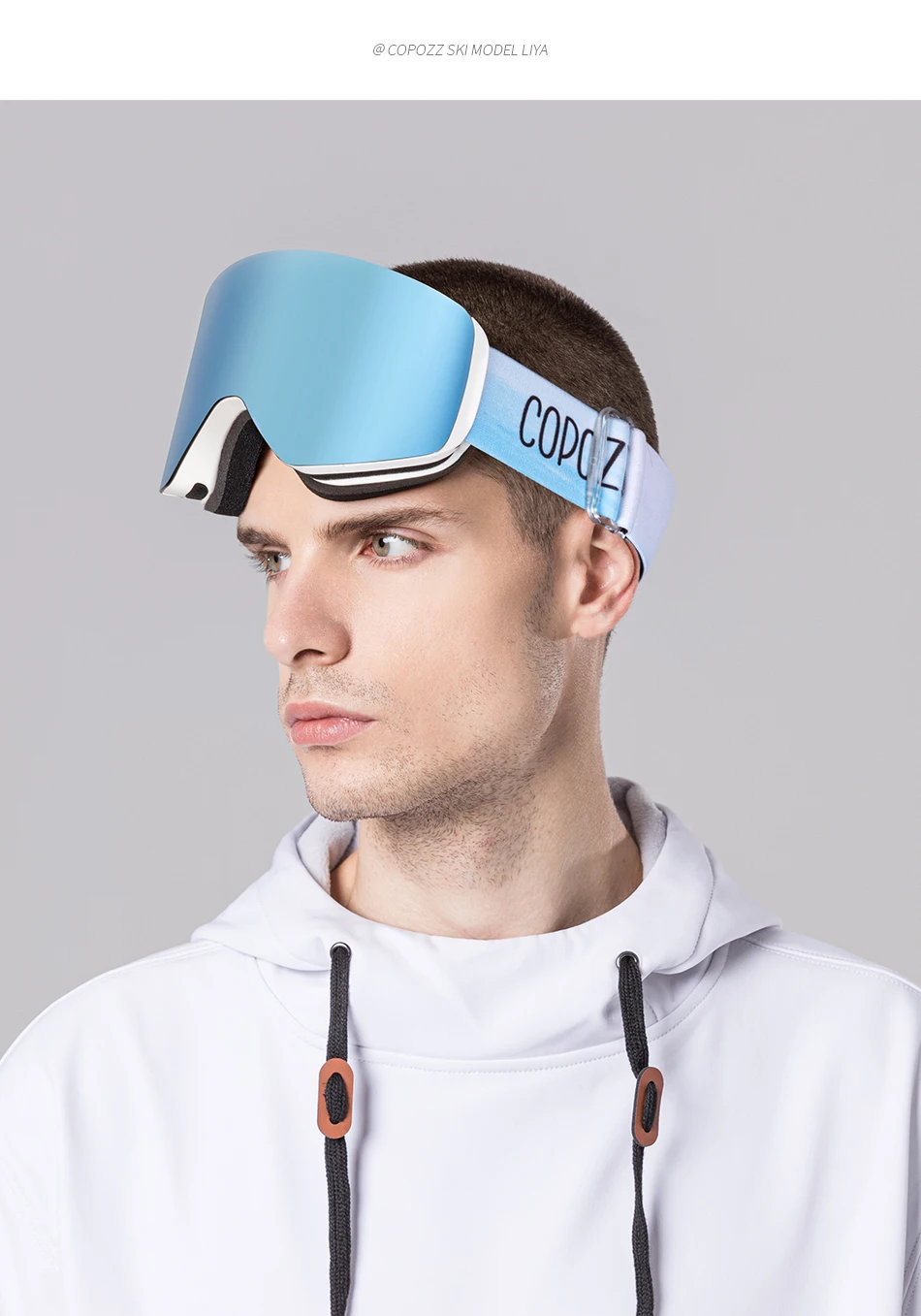COPOZZ Professional Winter Ski Goggles Magnetic Quick-Change Double Layers Anti-Fog Snowboard Goggles Men Women Ski Equipment