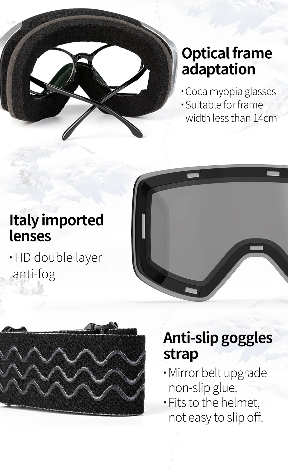 COPOZZ Professional Winter Ski Goggles Magnetic Quick-Change Double Layers Anti-Fog Snowboard Goggles Men Women Ski Equipment