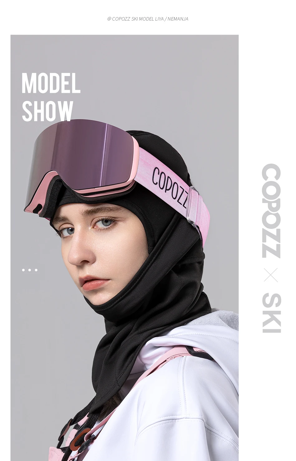 COPOZZ Professional Winter Ski Goggles Magnetic Quick-Change Double Layers Anti-Fog Snowboard Goggles Men Women Ski Equipment