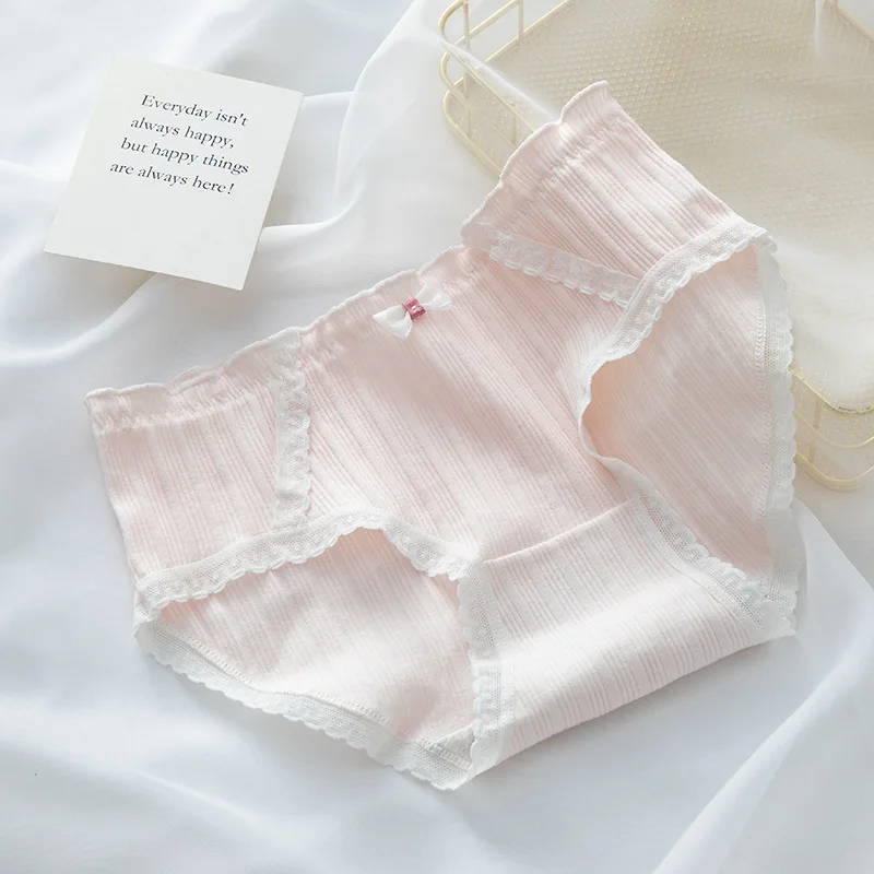 Sexy Lace Panties Women's Cotton Underwear Fashion Lovely Girl's Briefs Mid Waist Seamless Comfort Underpants Female Lingerie