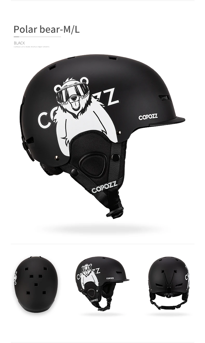 COPOZZ New Unisex Ski Helmet Certificate Half-covered Anti-impact Skiing Helmet For Adult and Kids Snow Safety Snowboard Helmet