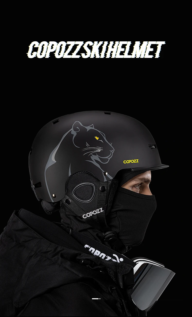 COPOZZ New Unisex Ski Helmet Certificate Half-covered Anti-impact Skiing Helmet For Adult and Kids Snow Safety Snowboard Helmet
