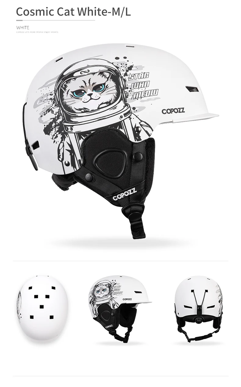 COPOZZ New Unisex Ski Helmet Certificate Half-covered Anti-impact Skiing Helmet For Adult and Kids Snow Safety Snowboard Helmet
