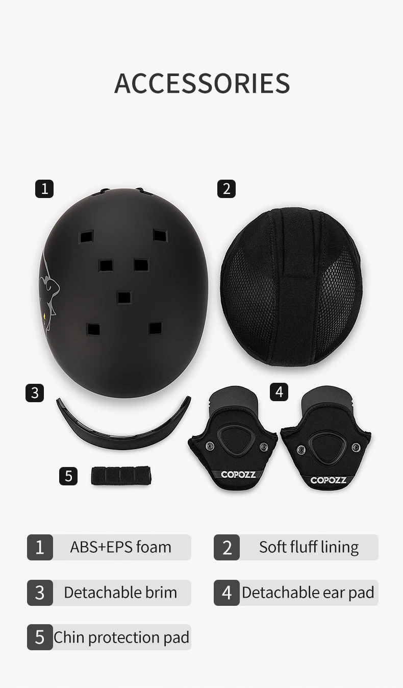 COPOZZ New Unisex Ski Helmet Certificate Half-covered Anti-impact Skiing Helmet For Adult and Kids Snow Safety Snowboard Helmet