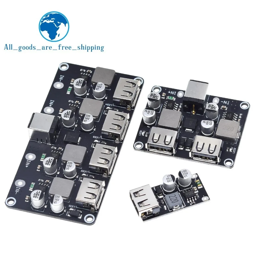 TZT USB QC3.0 QC2.0 USB DC-DC Buck Converter Charging Step Down Module 6-32V 9V 12V 24V to Fast Quick Charger Circuit Board 5V