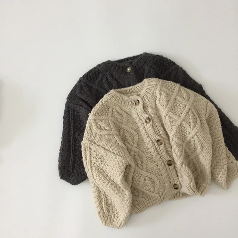 MILANCEL Kids Clothes Single Breast Girls Sweater Brief Style Boys Cardigans Knitted Sweater 1-7Y